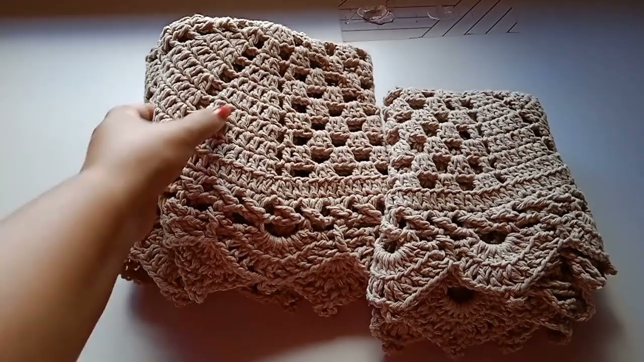 🧶 Saíndo um Lindo Jogo de Banheiro 🤩#crochet 