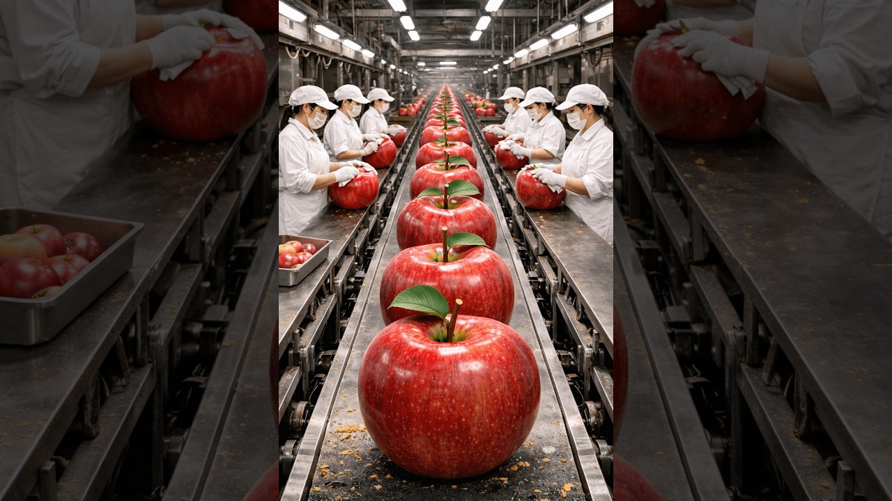 The process of making apple juice. The entire process: Modern Technology.