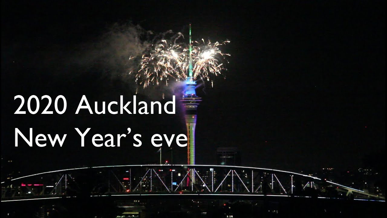 2020 Auckland Sky Tower New Year's eve fireworks & Laser light show - HD