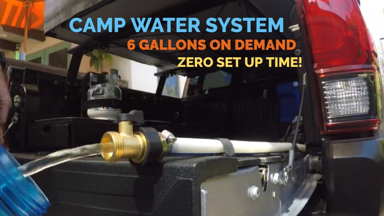 Camp Kitchen Water System | Bedrail Mounted DIY Tacoma Water on Demand