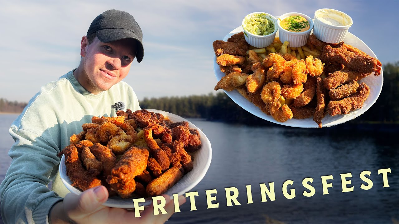 Jag friterar Kyckling, Räkor, Iberico & Pommes – i skogen