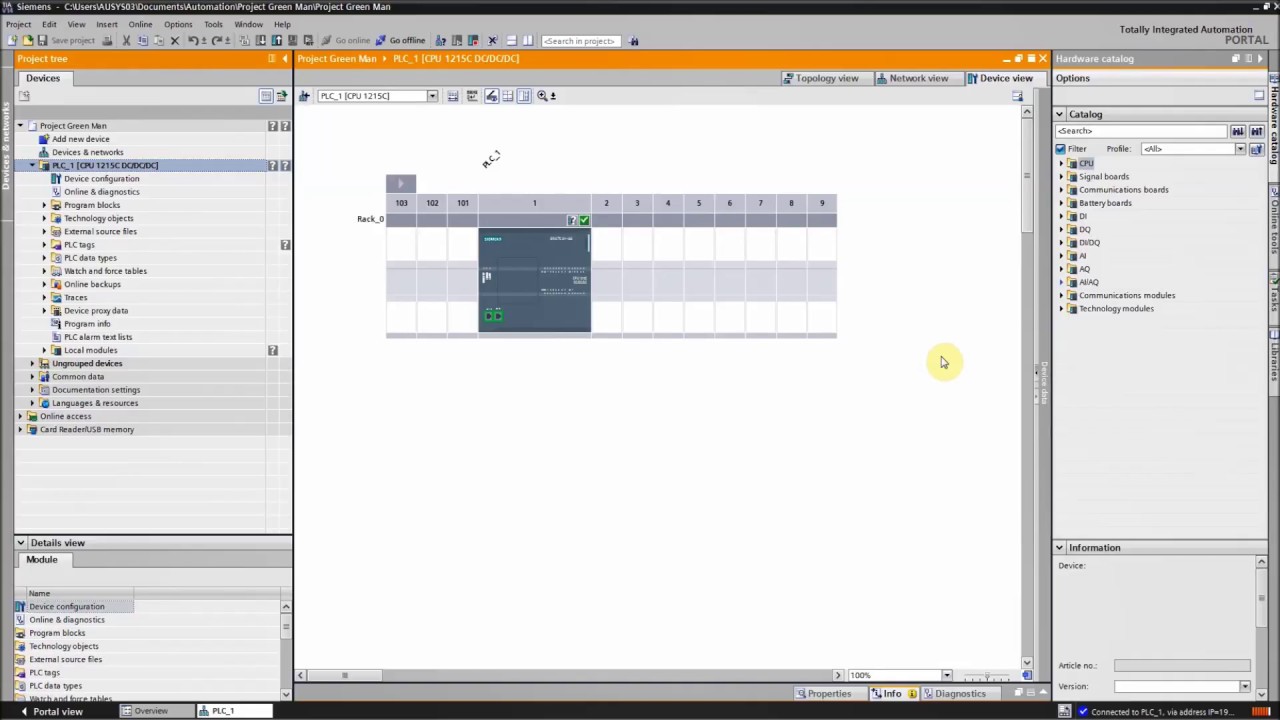 Siemens TIA Portal PLC tutorial - Firmware upgrade/downgrade via TIA Portal