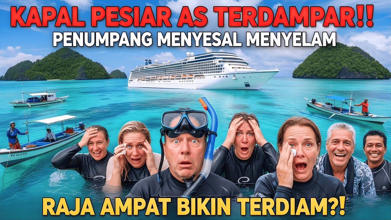 KAPAL PESIAR AS TERDAMPAR DI RAJA AMPAT—PENUMPANG MENYESAL MENYELAM
