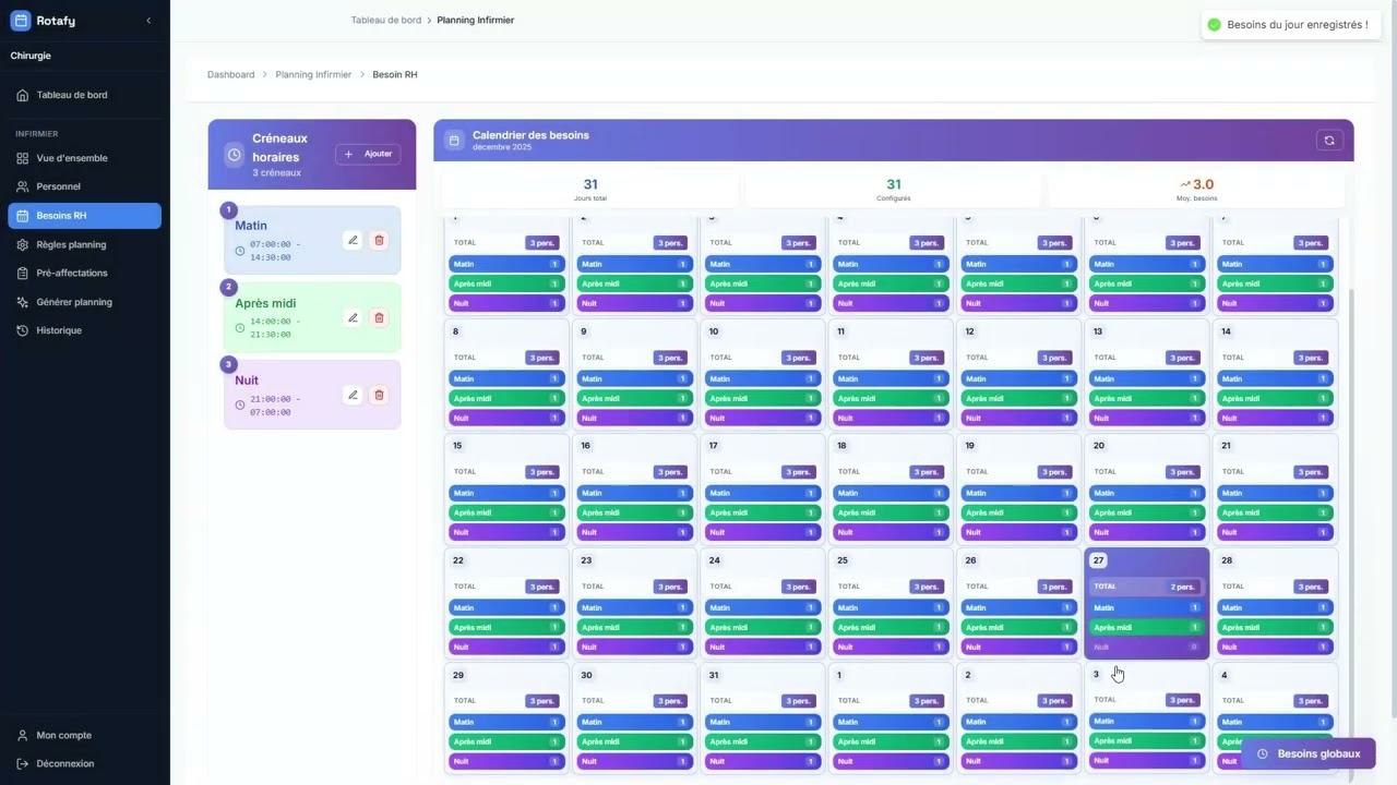 Tutoriel Rotafy – Générer un planning d’équipe de santé en moins de 3 minutes