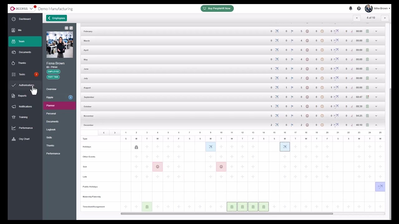 PeopleHR: HR Timesheet Software