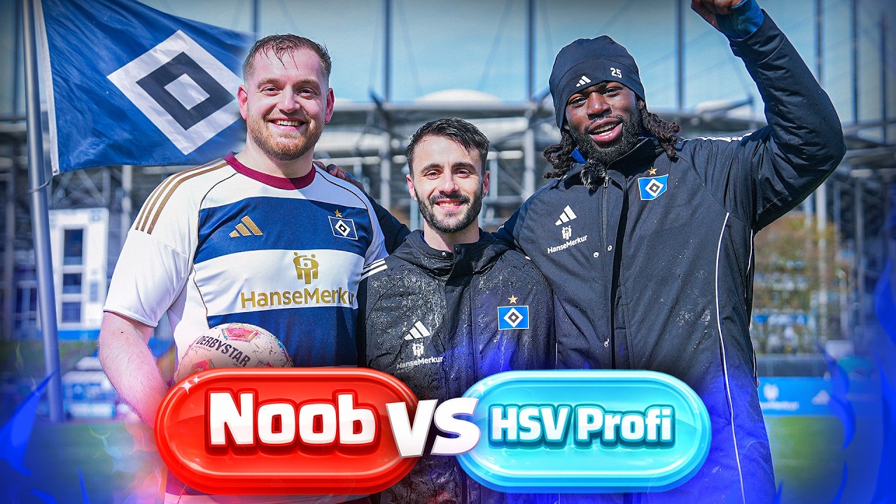 ⚽😍Streamer vs Bundesliga Profi! - Verr&uuml;ckte FU&szlig;BALL Challenge mit HSV Spielern!