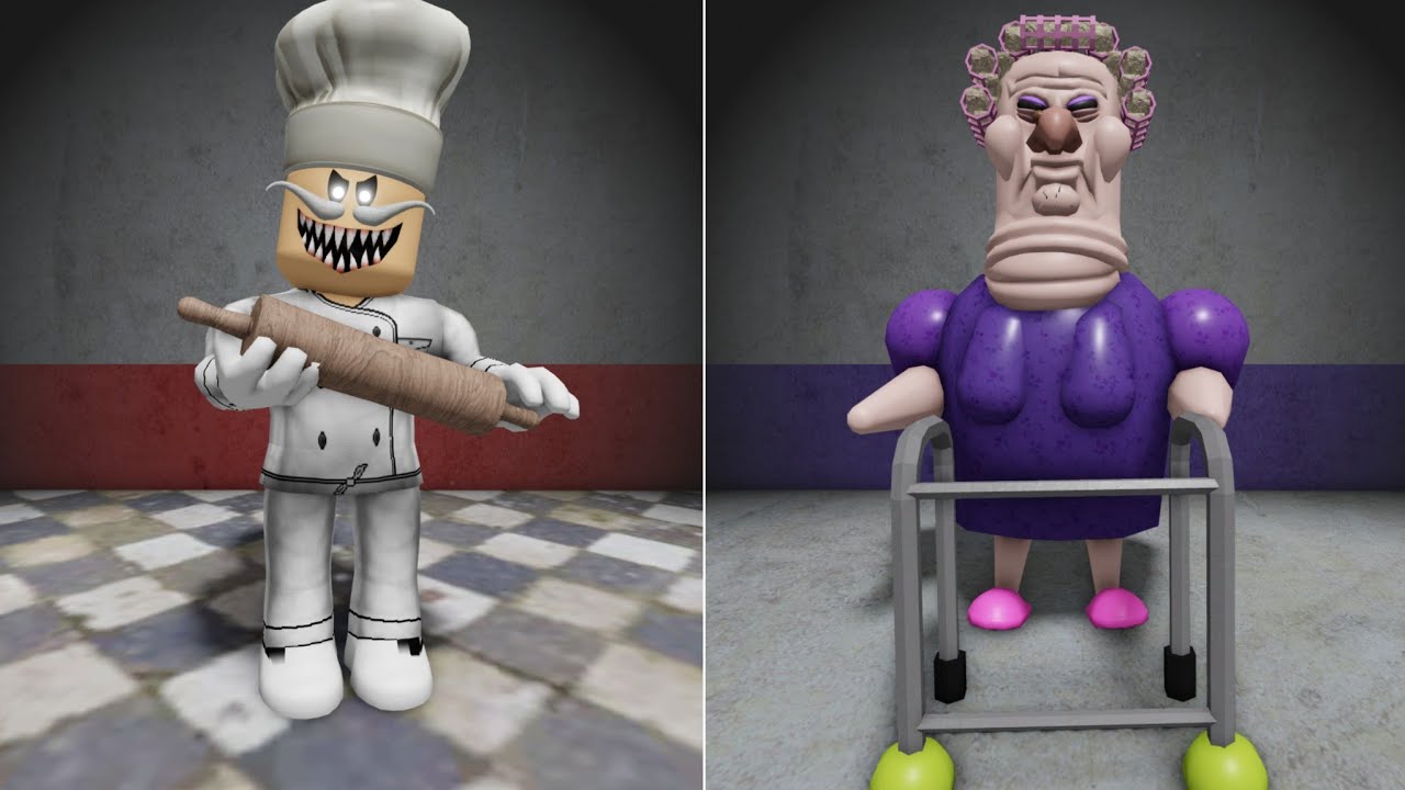 RUN FROM PAPA PIZZA, RUN FROM EVIL GRANDMA ROBLOX OBBY