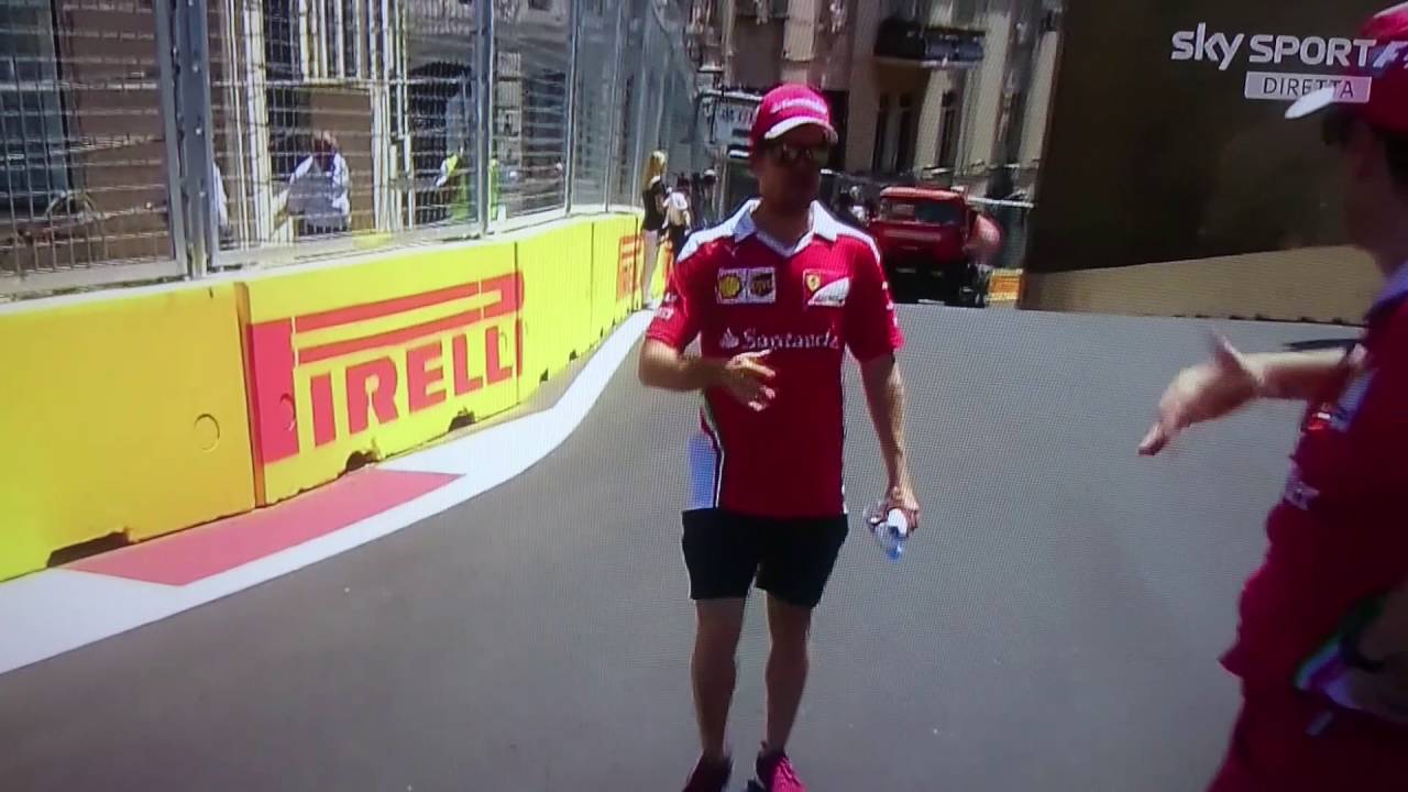 Vettel si studia il tracciato Gp Europa come fa er Nasone