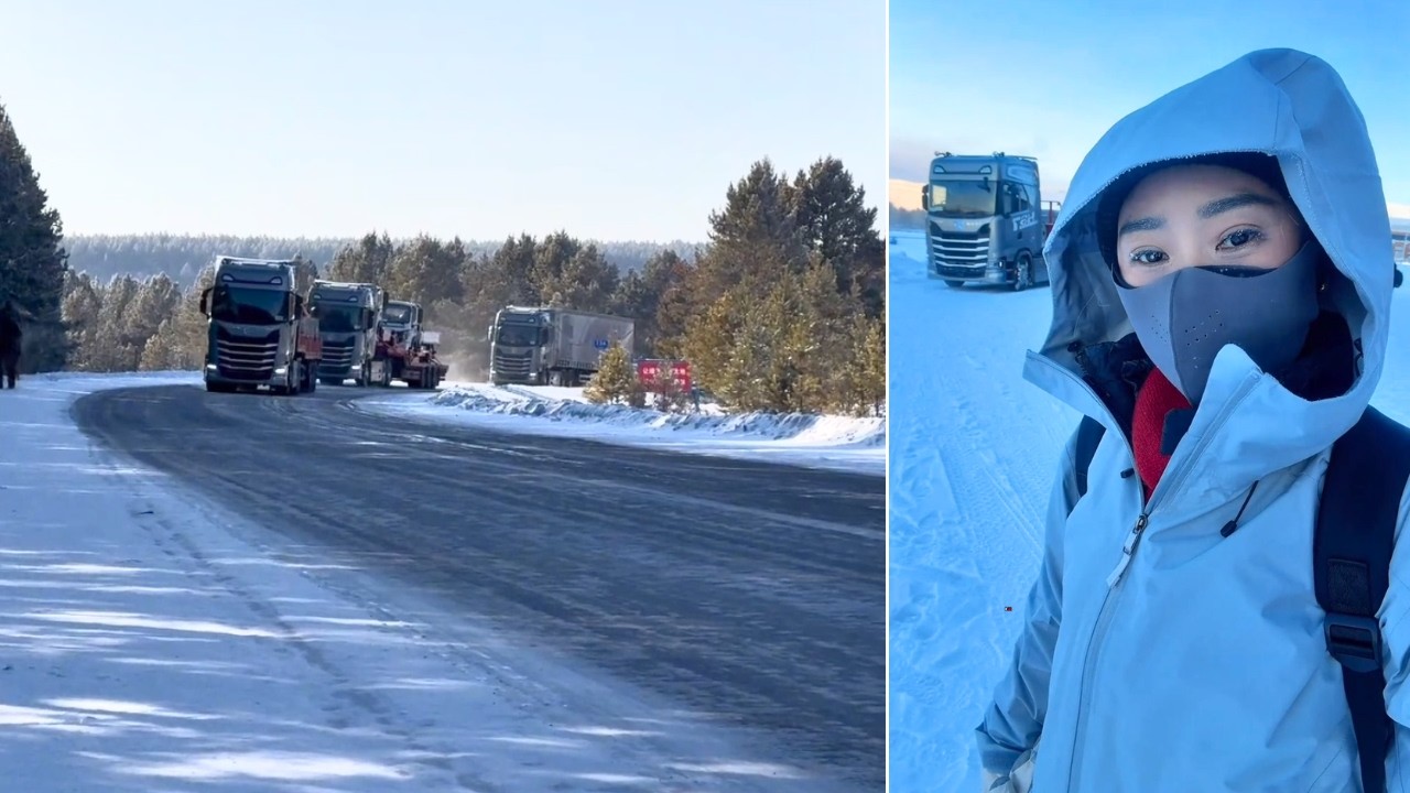 Female Truck Driver Wei Xiaoyang Winter Highway Convoy Adventure