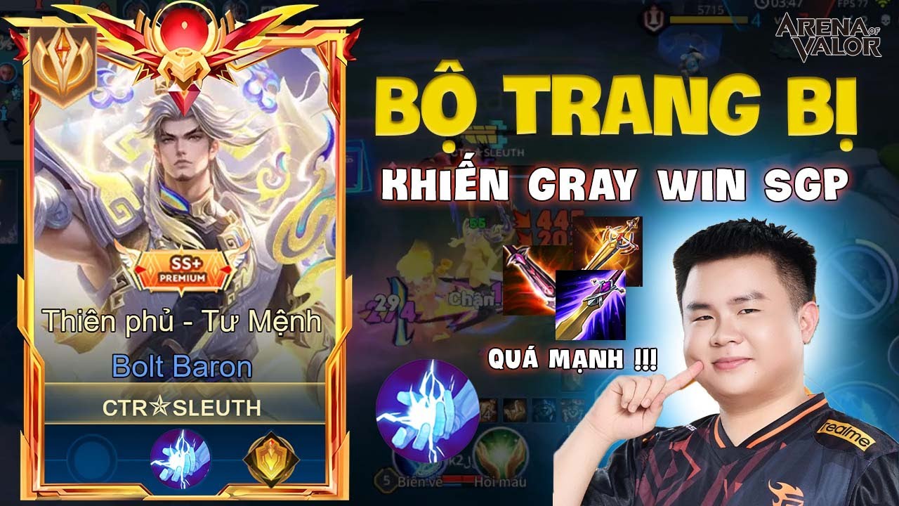 FPT Gray - Bộ trang bị đi rừng si&ecirc;u mạnh của Bolt Baron trong tay Gray - Qu&aacute; Mạnh | Li&ecirc;n Qu&acirc;n Mobile