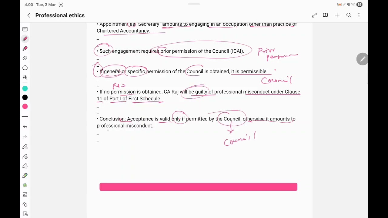 Professional ethics only question