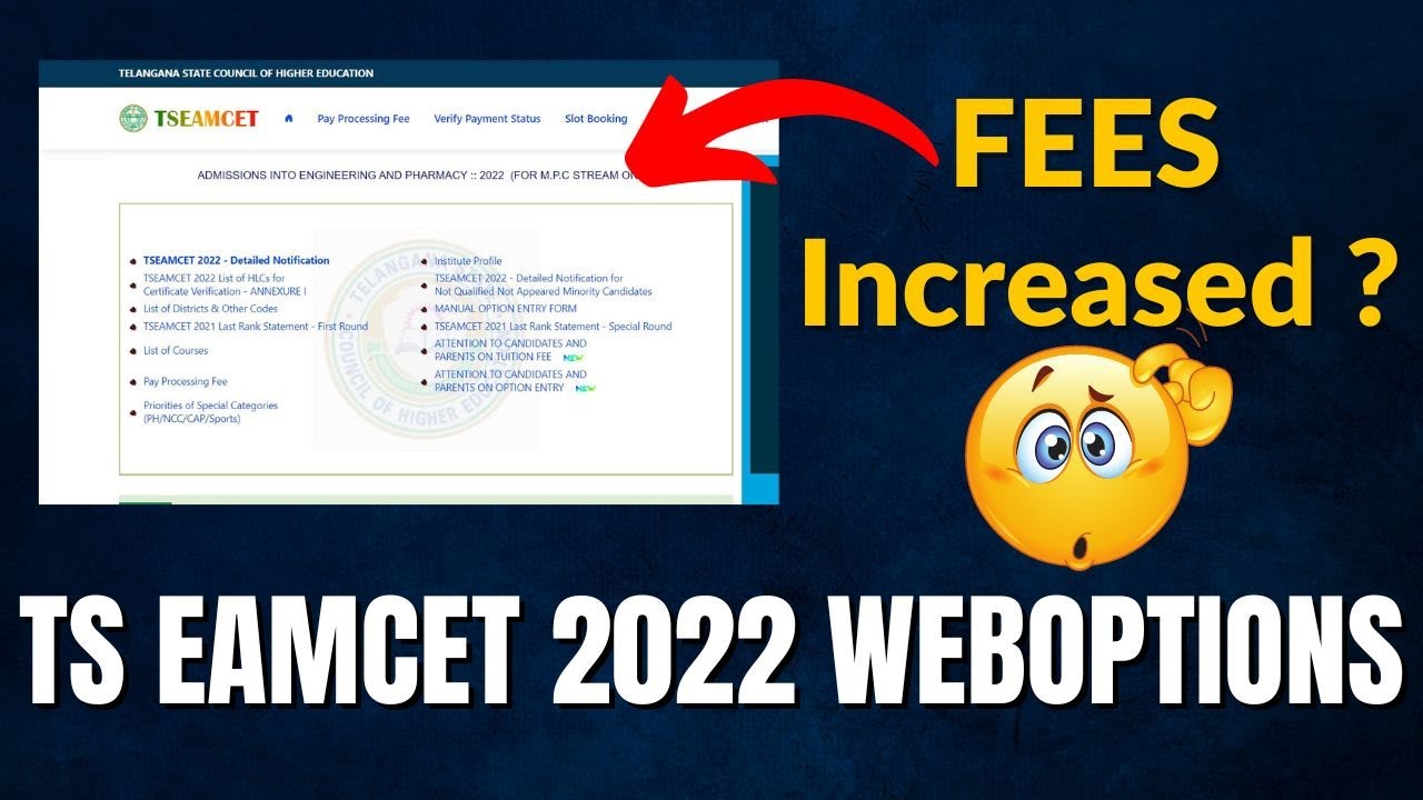 Ts Eamcet 2022 web options | College fees increased