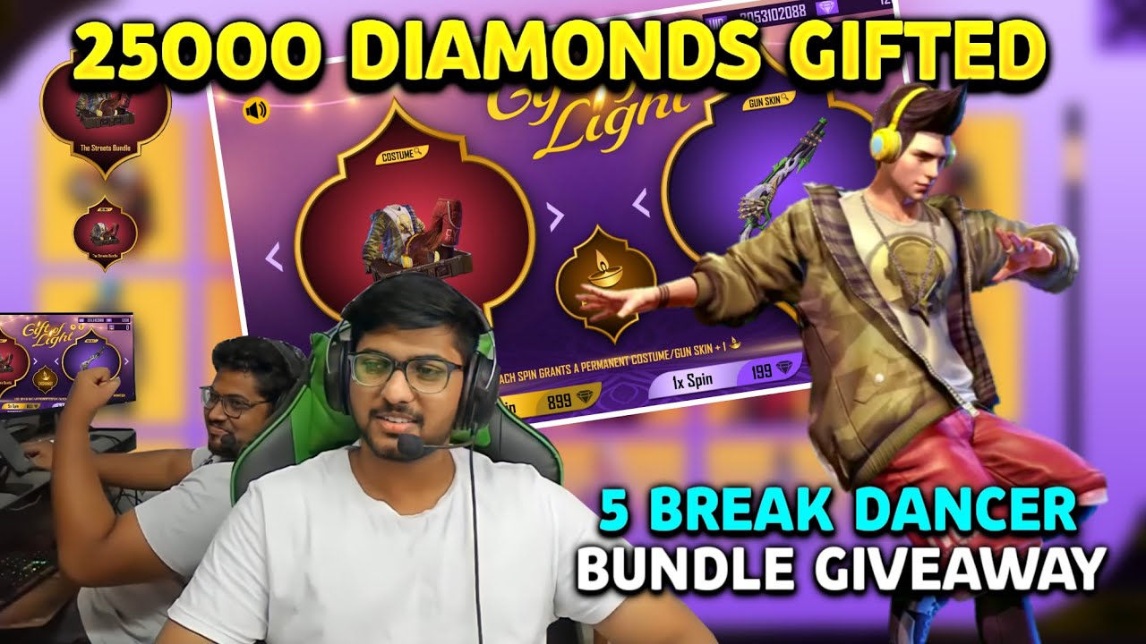 Gifting All Bundles to MBG VJ009 in Diwali Wish Event - Free Fire Telugu - MBG ARMY