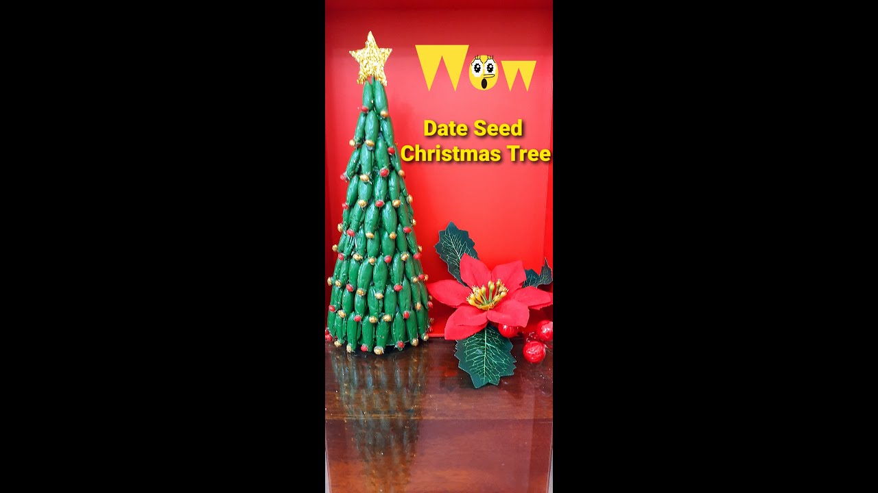Date Seed Table Top Christmas Tree|FIRST TIME ON YOUTUBE| Dates seed Craft|Best Out Of Waste