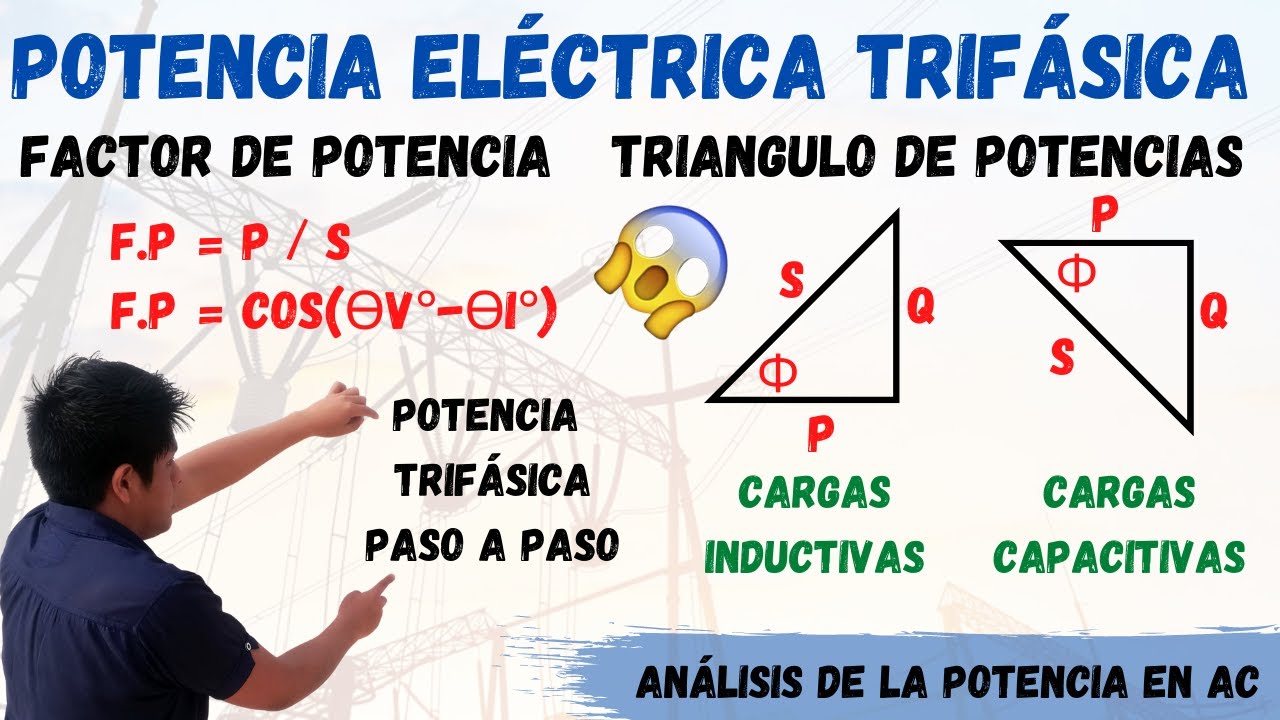 FACTOR de POTENCIA en ATRASO y en ADELANTO 💥 TRIANGULOS de POTENCIAS TRIFASICAS [Bien Explicado]⚡