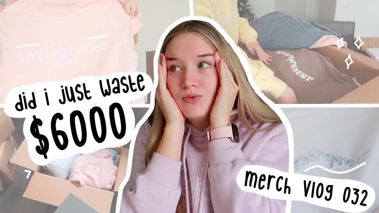 creating my own merch line, hoodies, sweatshirts and tees, STRESSED, merchandise studio BTS vlog 032