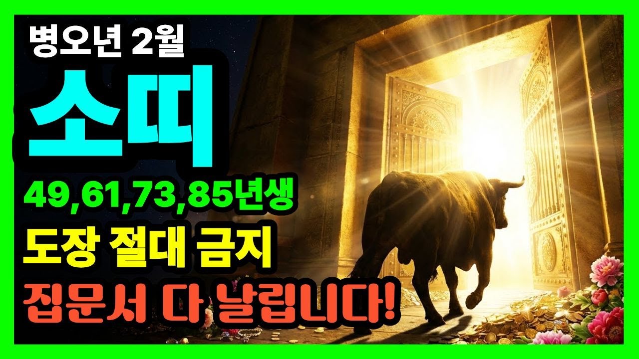 2월 소띠 49,61,73,85년생, 집안에 경사 터졌습니다! 조상님이 돕는 돈벼락, 2월에 감당 못할 만큼 쏟아집니다.