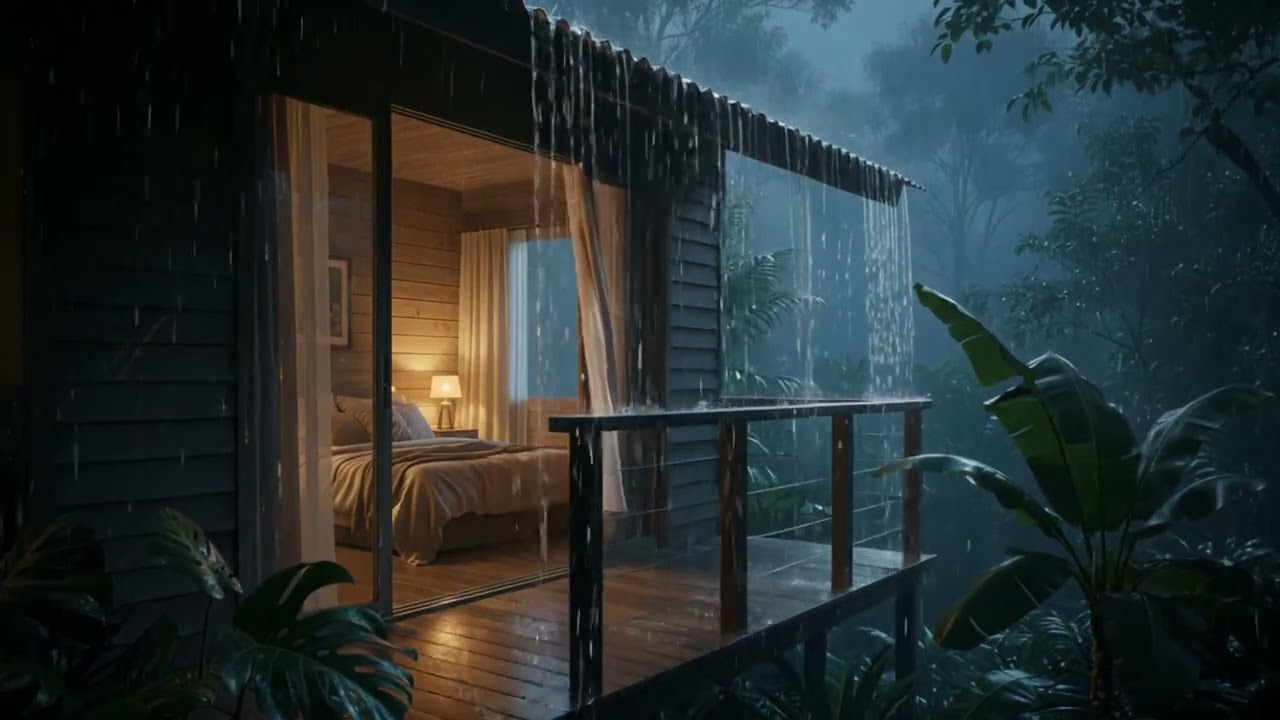 Soothing Rainfall at a Cabin in the Forest | Sleep Better Tonight