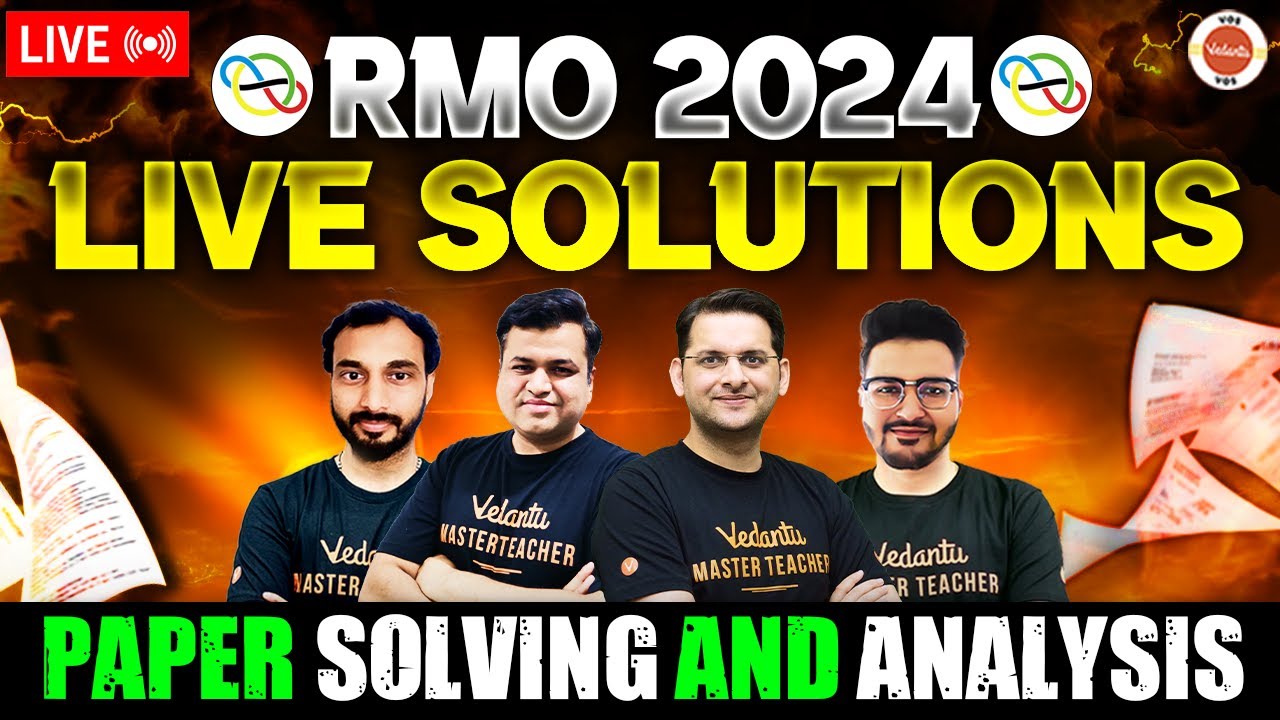 RMO 2024 : Live Paper Solution| Paper solving and Analysis | VOS #rmo2024 #RMOpapersolution