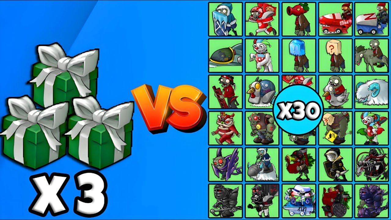 3 Plants Box Fusion vs All Zombies x30 - PVZ Fusion