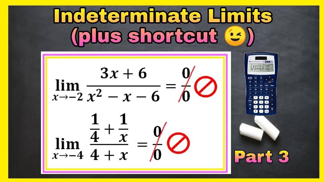 Evaluation of Indeterminate Limits (0/0) PART 3 *plus shortcut using calculator* | TAGALOG-ENGLISH