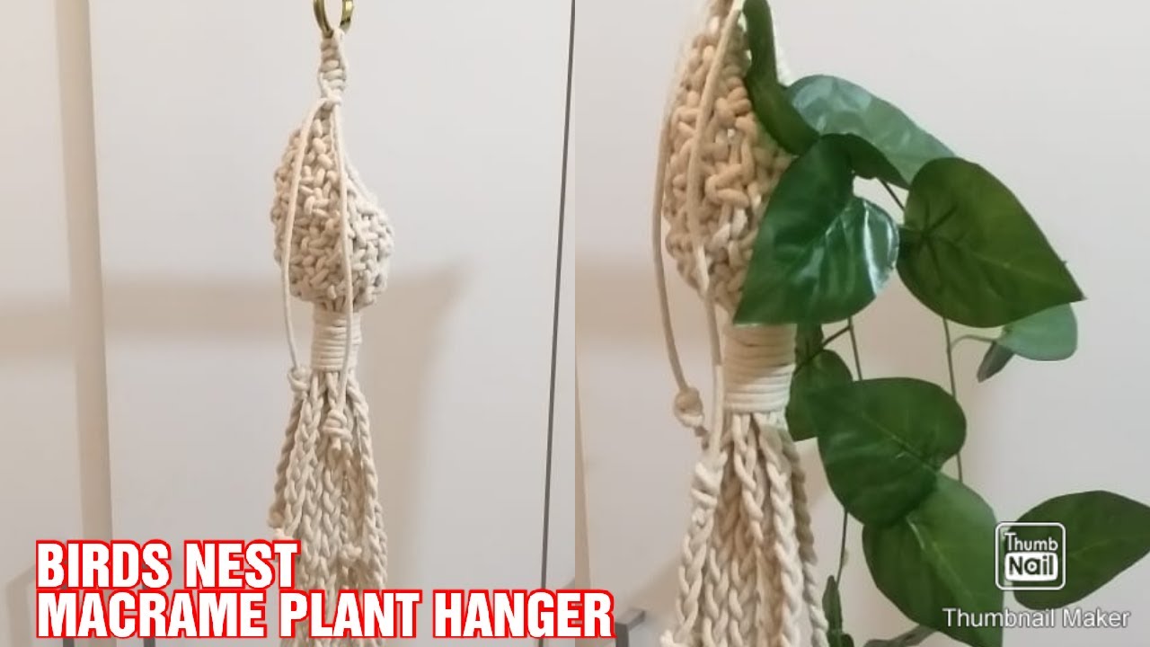 DIY Macrame Plant hanger/Bird's Nest Plant Hanger/Tutorial/How to make Bird's Nest