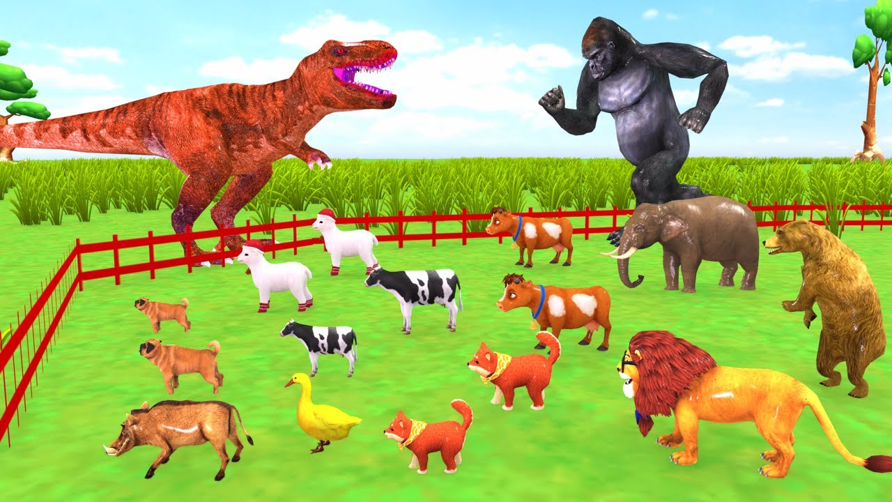 Giant Mammoth Vs Giant Dinosaur Animal fighting Animal revolt Battle