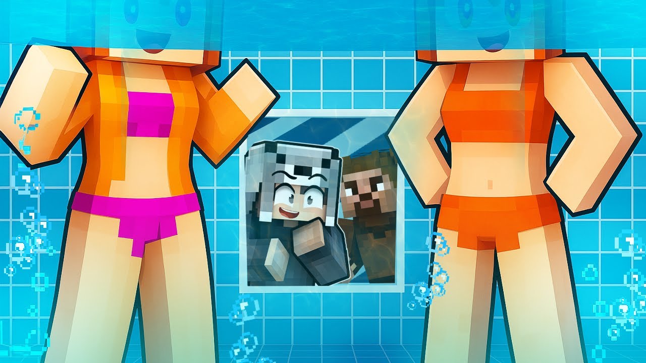 KIZLARIN HAVUZUNA GİZLİ EV YAPIP YAŞADIM 😱 - Minecraft