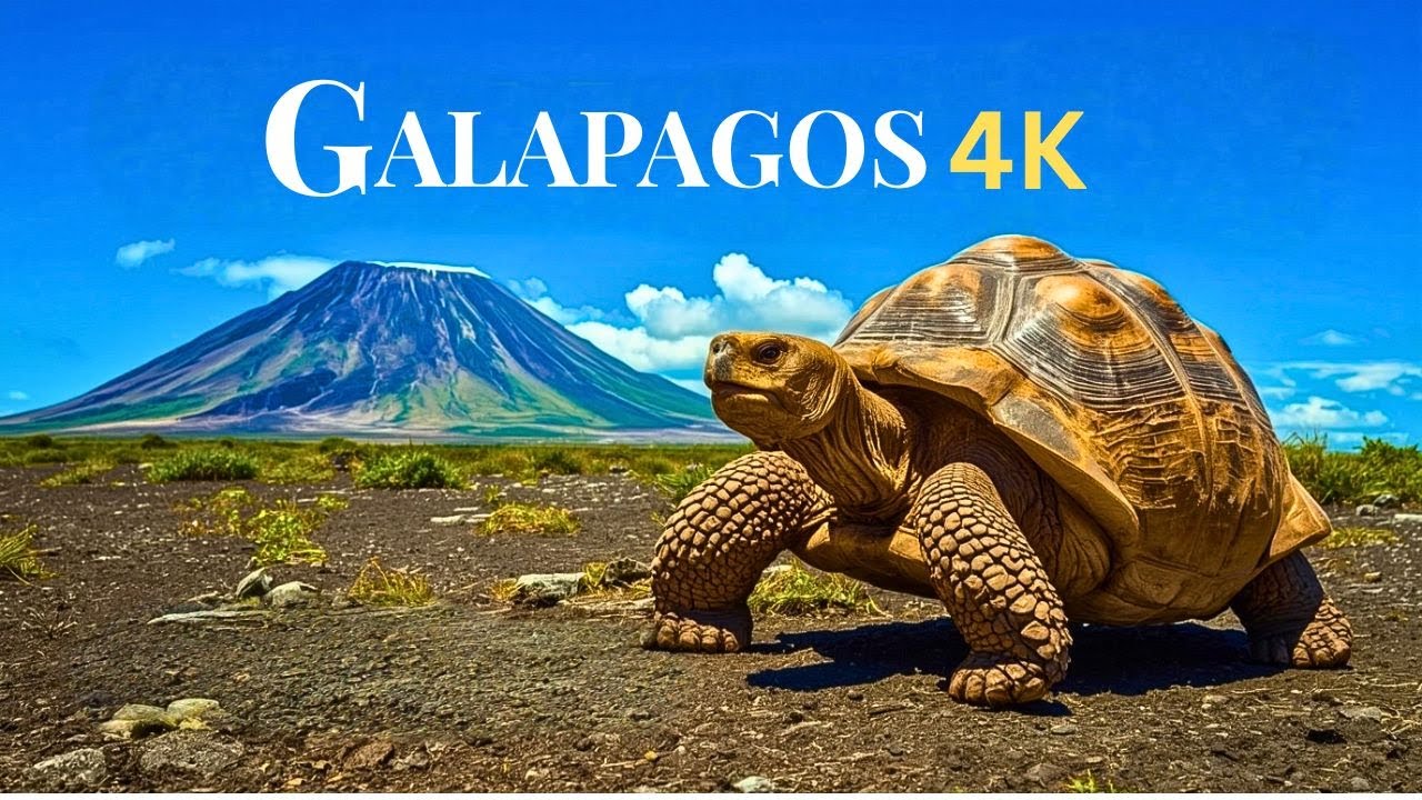 Галапагосские острова 4K – Гигантская черепаха, морские львы и вулканические пейзажи