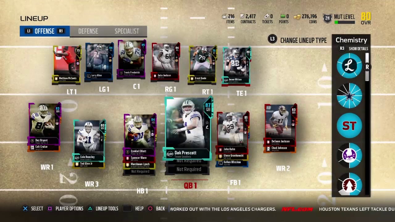 MUT18 - Dallas Cowboys Team Leaders