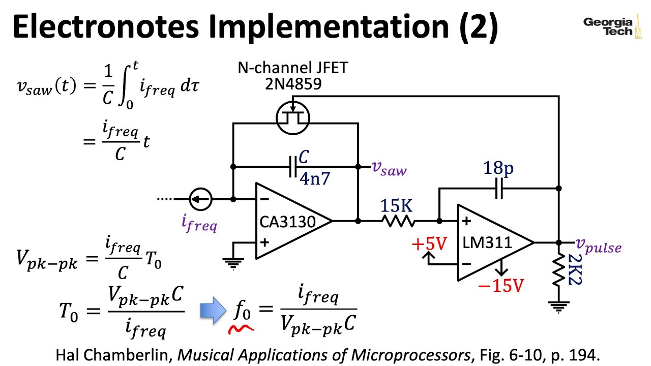 ECE4450 L8: Voltage Controlled Oscillators: Sawtooth Cores (Analog Circuits for Music Synthesis)