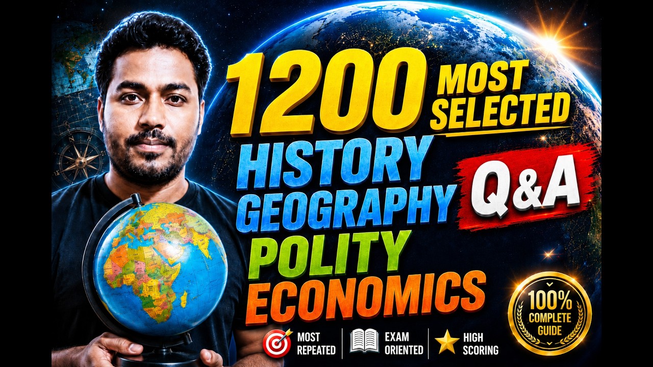 Target 1200/1200! Most Repeated History Geography, Polity, and Economics Questions (Top Selected MCQ