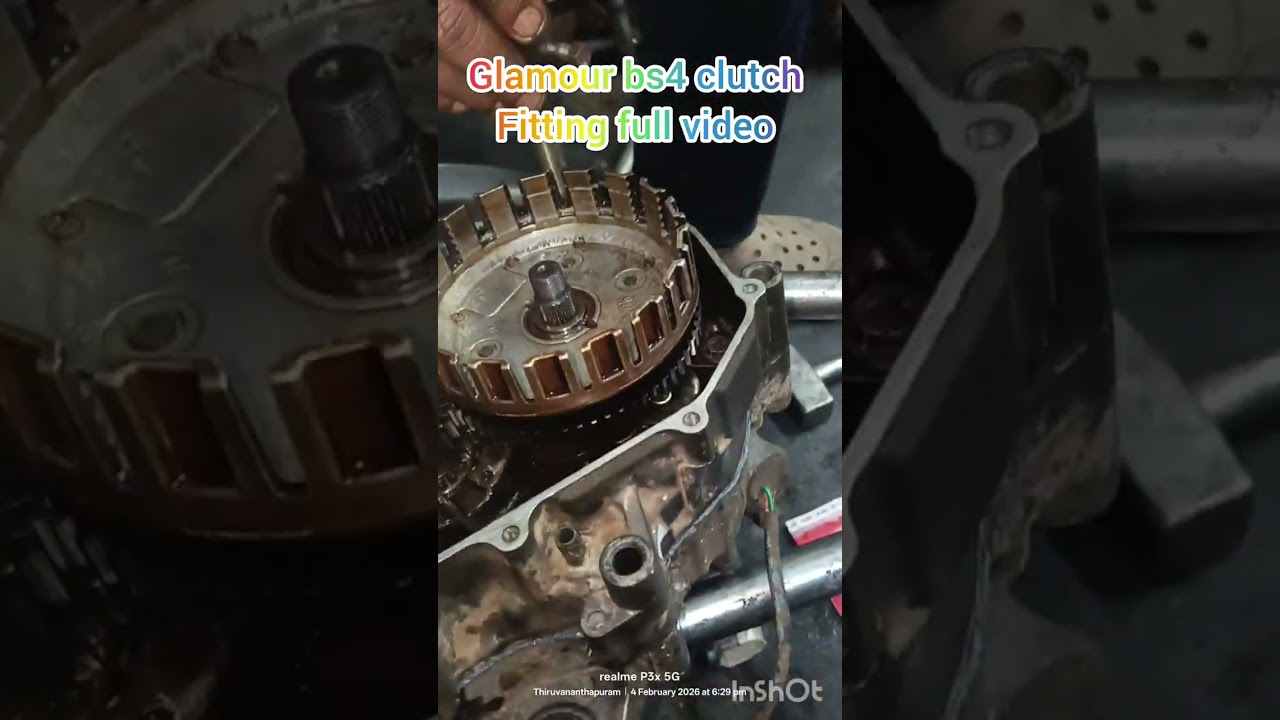 Glamour bs4 self type bike ka clutch fitting full video#automobile#glamour #mechanic#https#subscribe