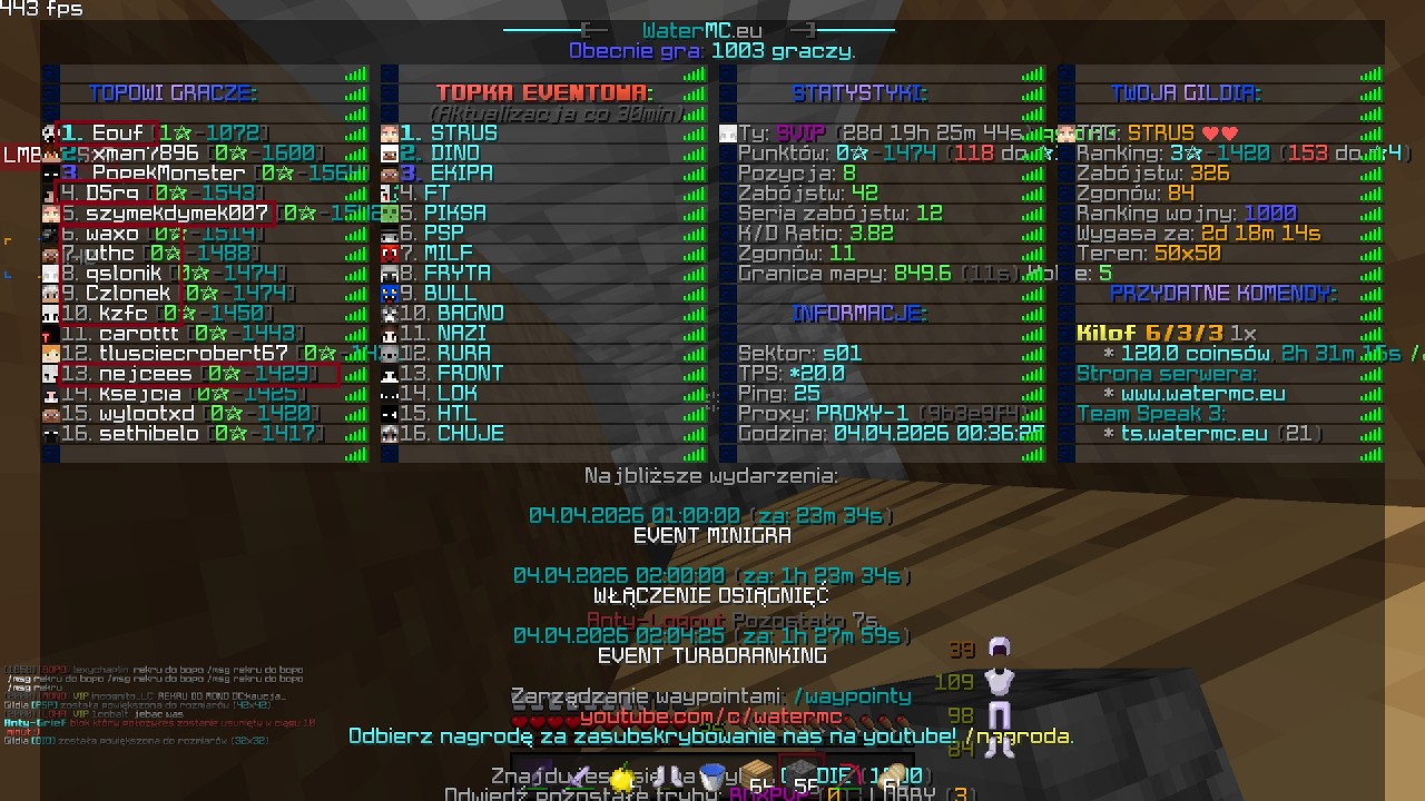 START EDYCJI WATERMC.EU | TOP 8 & CALA GIDLIA W TOPCE | GILDIA STRUS |