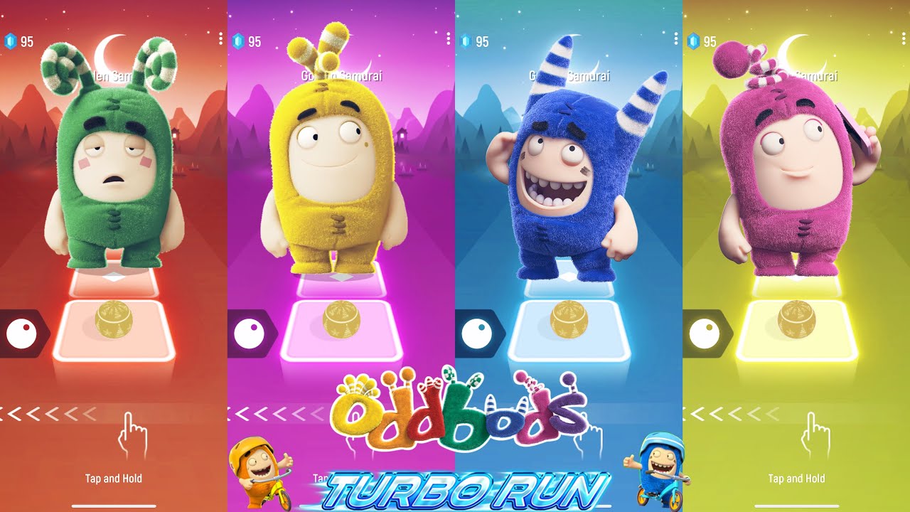 Oddbods Family : Zee Run vs Bubbles Run vs Pogo Run vs Newt Run | Oddbods Turbo Run #16