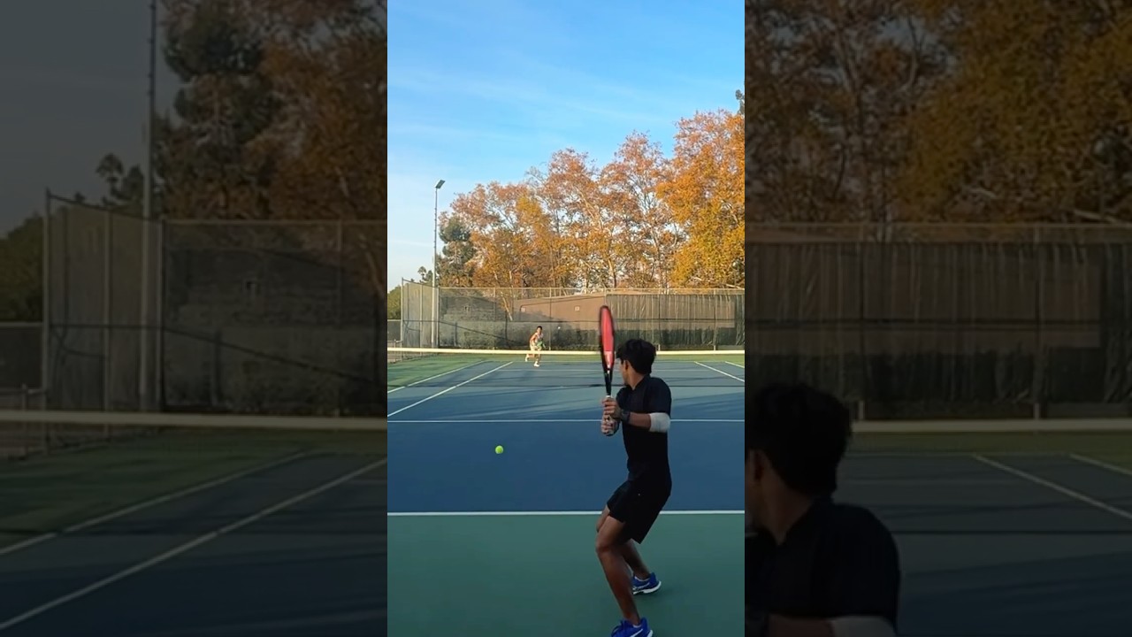 On the rise clutch to save break point #tennis #shorts