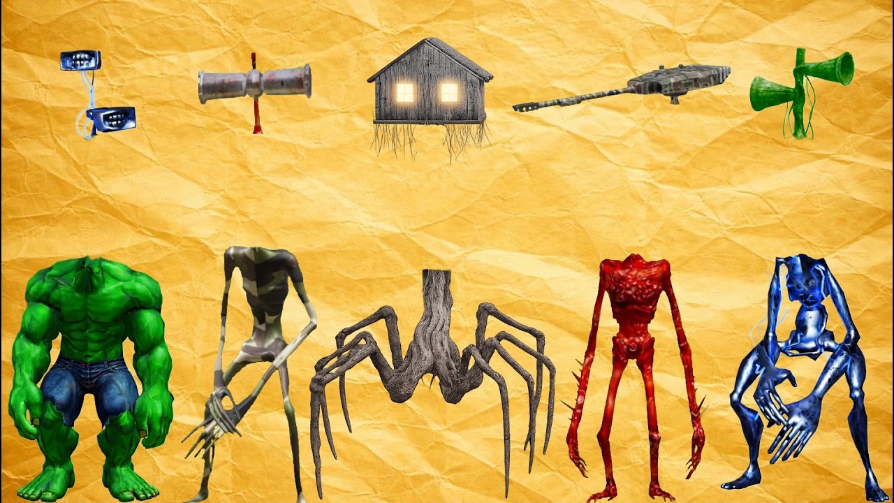 WRONG HEADS SIREN HEAD HULK, SIREN HEAD TANK, HOUSE HEAD, SIREN HEAD GHOST, SIREN HEAD MEAT GRINDER