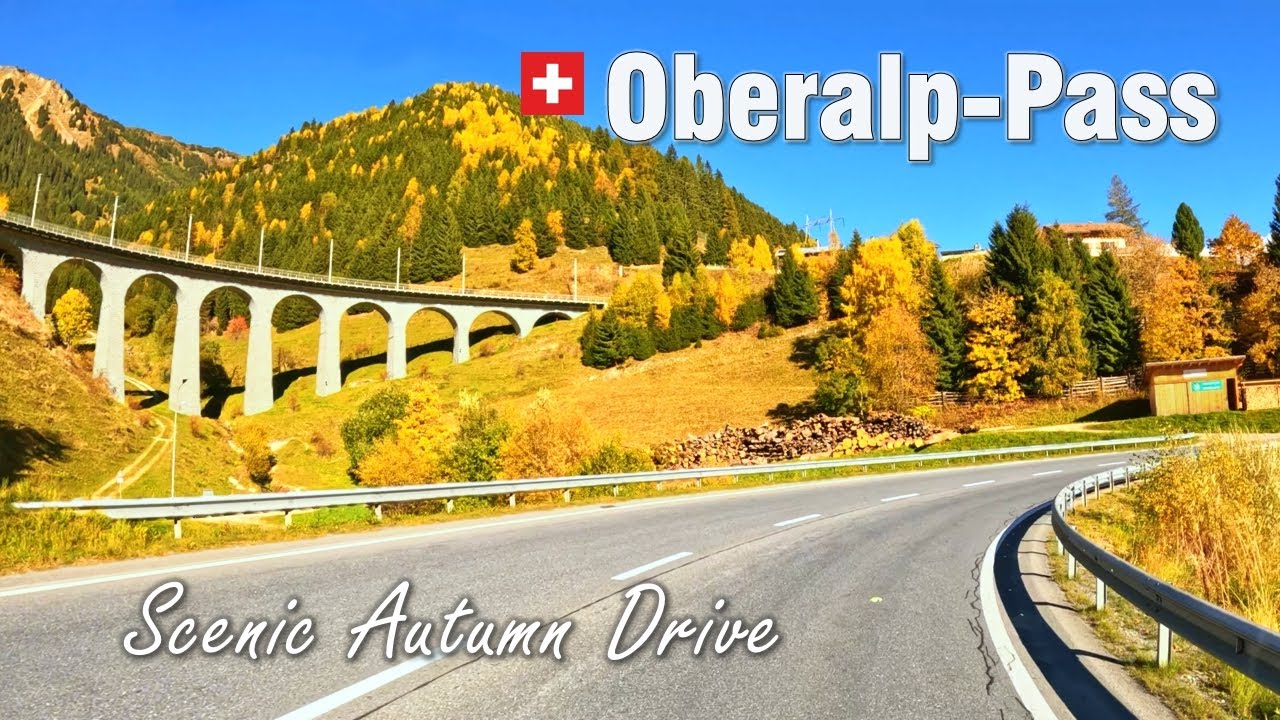 Oberalp-Pass Switzerland 🇨🇭 Scenic Autumn Drive 🍂 [4K]