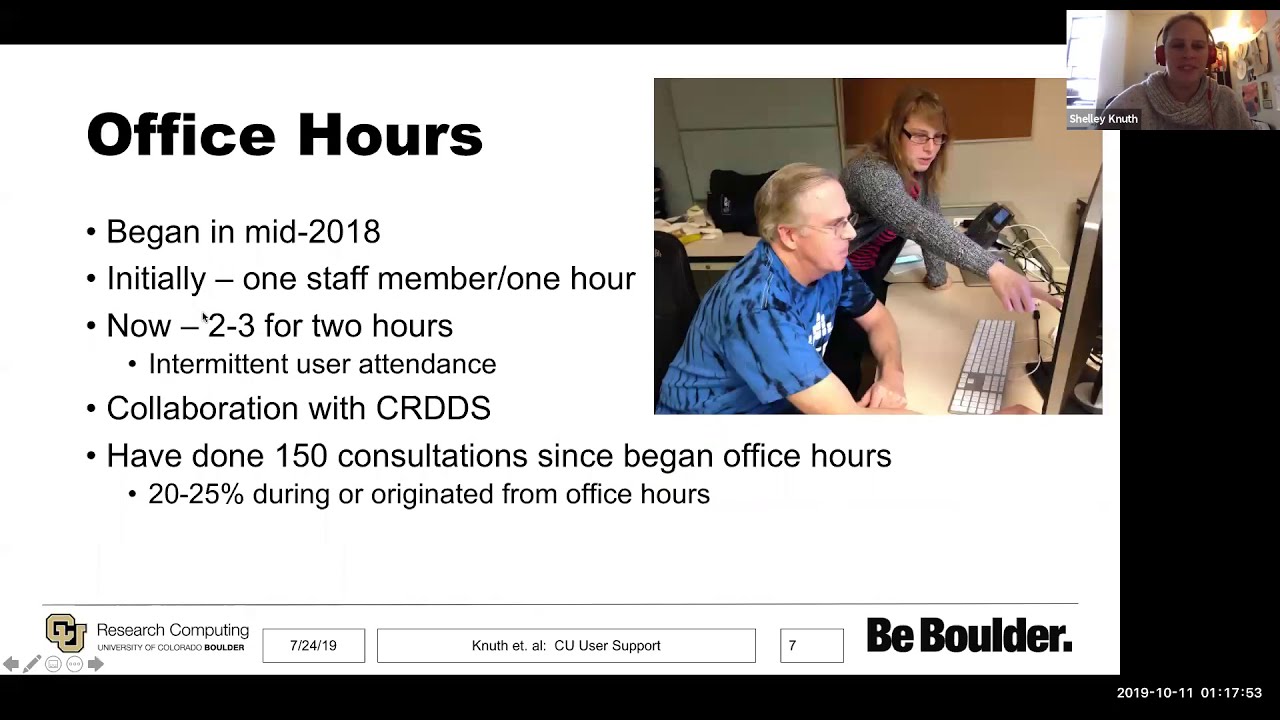 2019-10-10 Researcher-Facing Call: An Expansion of User Support Services at U Colorado Boulder