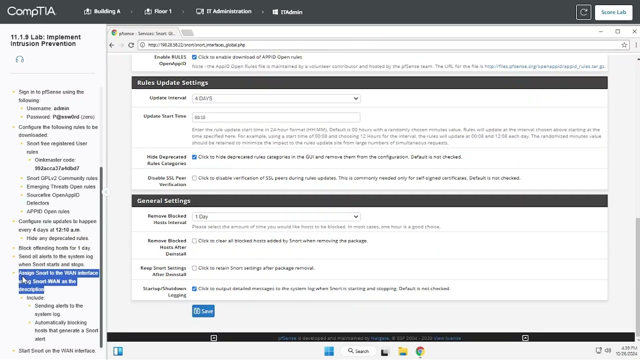 11 1 9 Lab Implement Intrusion Prevention