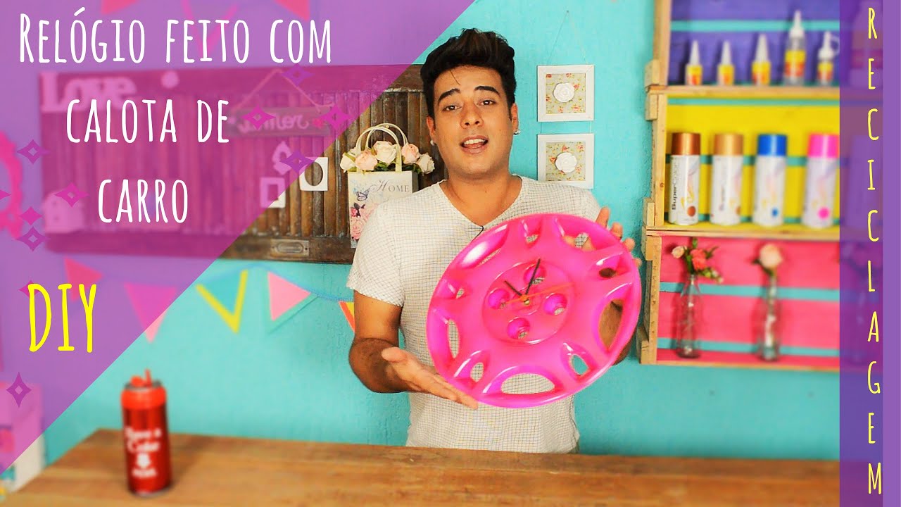 Relógio Feito Com Calota de Carro - Reciclagem
