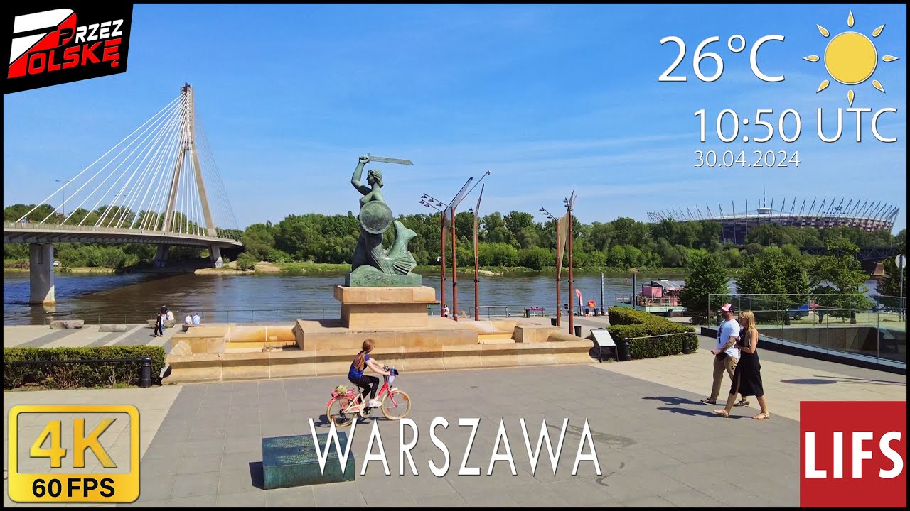 4k POLAND 🇵🇱 WARSAW 🚶🏽‍♂️ #WALK ~ 🍻 BULWARY WIŚLANE 🧗‍♂️ MOST ŚWIĘTOKRZYSKI 🧜🏼‍♀️ ~ #PrzezPolskę
