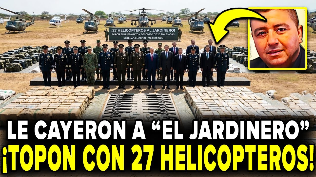 ¡27 HELICÓPTEROS le CAEN AL JARDINERO! TOPON en HUETAMATO + DECOMISO de 20 TONELADAS