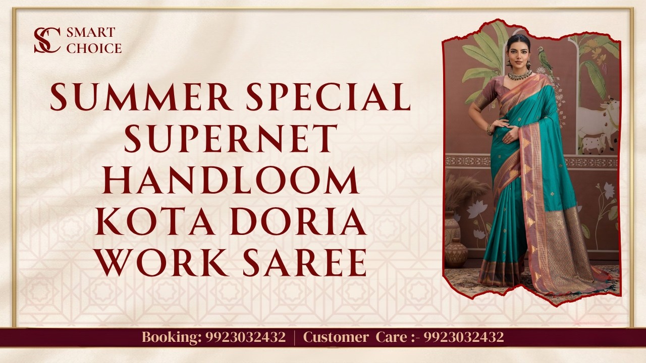 Supernet Handloom Sarees & Kota Doria Work Sarees| For Booking :- 9923032432 | Smart Choice
