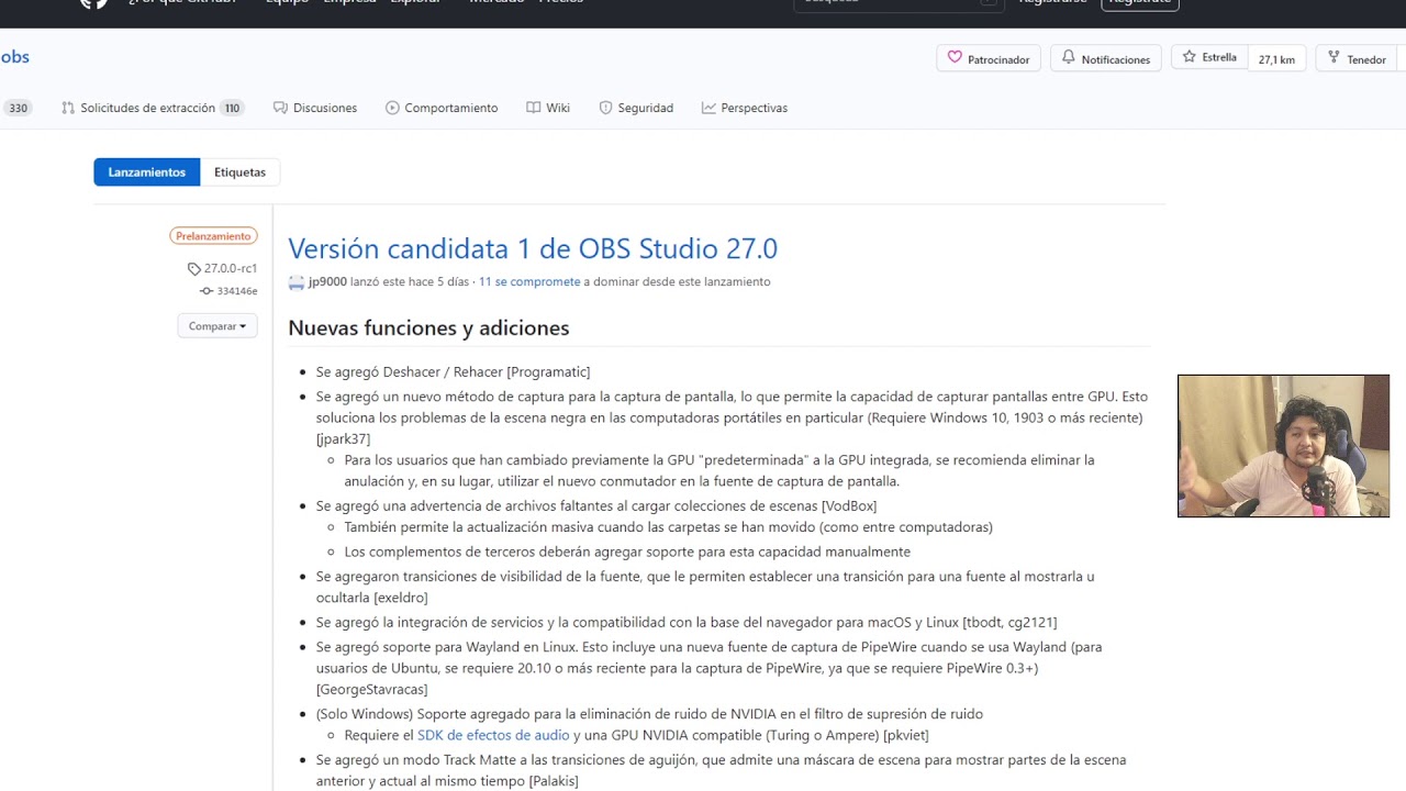 Actualizacion OBS 27 Release Candidate - OBS CREATIVO?