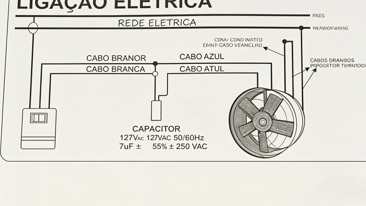 Como ligar exaustor de cinco fios 127 ou 220volts