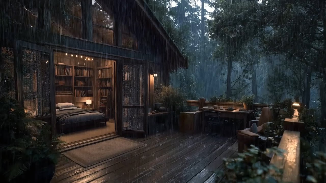Calming Rain Sounds Around a Forest House 🌧 | Sleep Peacefully All Night