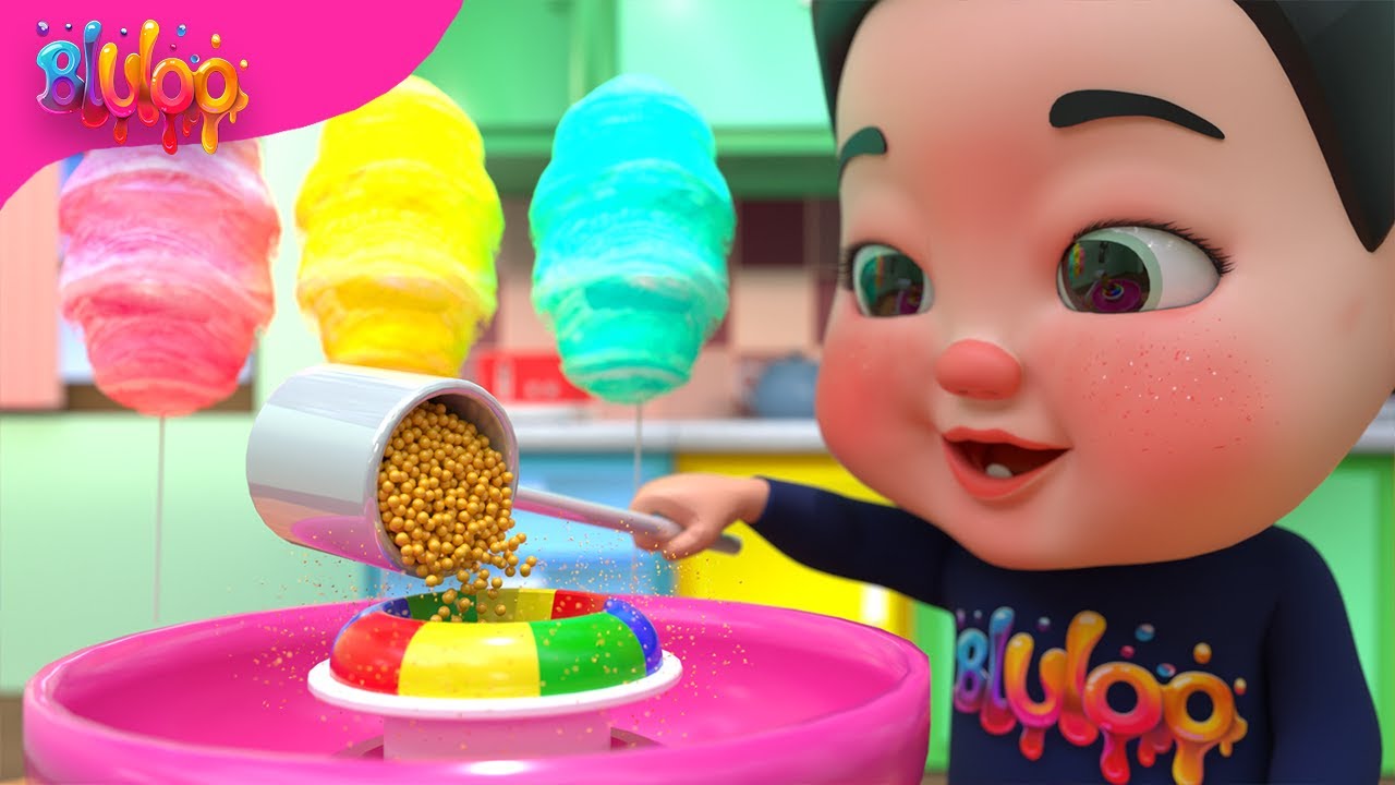 colorful cotton candy ☁️🍬 | BluLoo Nursery Rhymes & Kids Songs