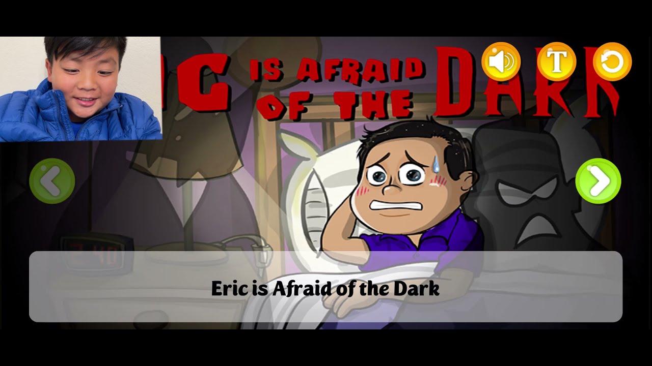 Alex Reading Eric is Afraid of the Dark Book on Toys and Colors App