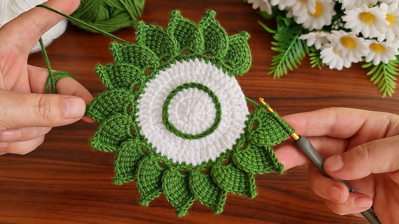 Amazing!.. 😍 Super easy very useful crochet beautiful motif crochet coaster - Tunisian crochet